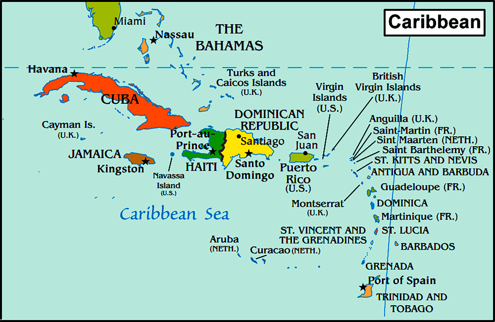 Caribbean Islands Reopening Map 